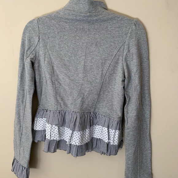 Charlotte Tarantola - Grey Ruffled Military Jacket - Picture 2 of 8